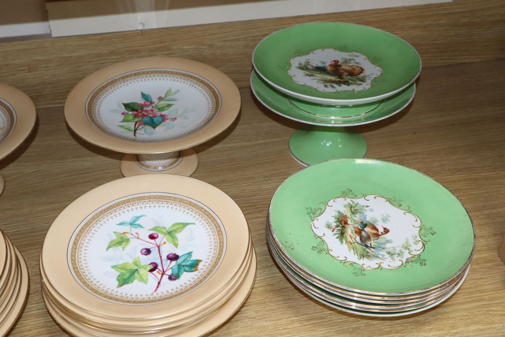 A 19th century Royal Worcester fruit set and another part fruit set